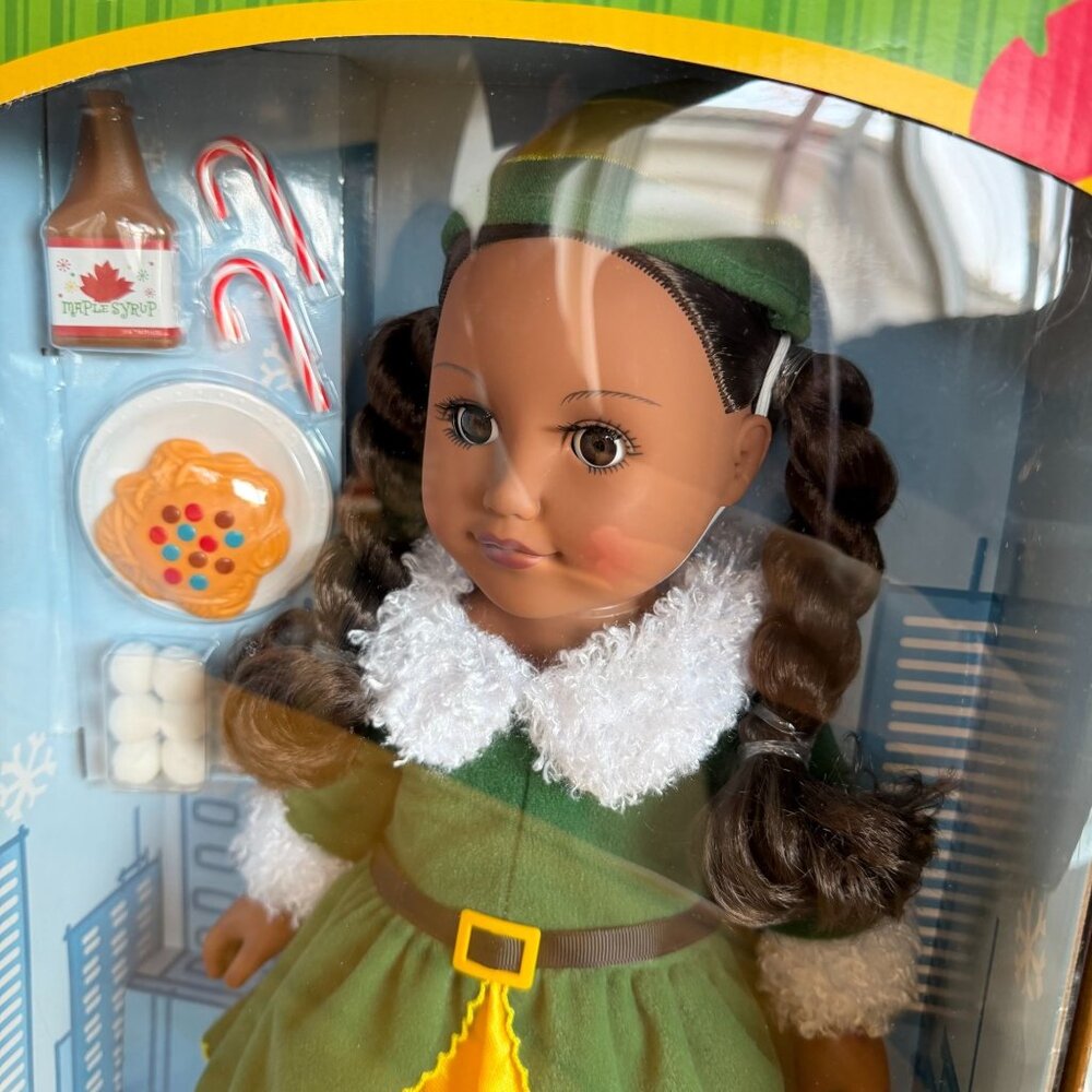 My Life As Elf Doll NEW Christmas 18" African American Brunette Hair Brown Eyes - Picture 6 of 8